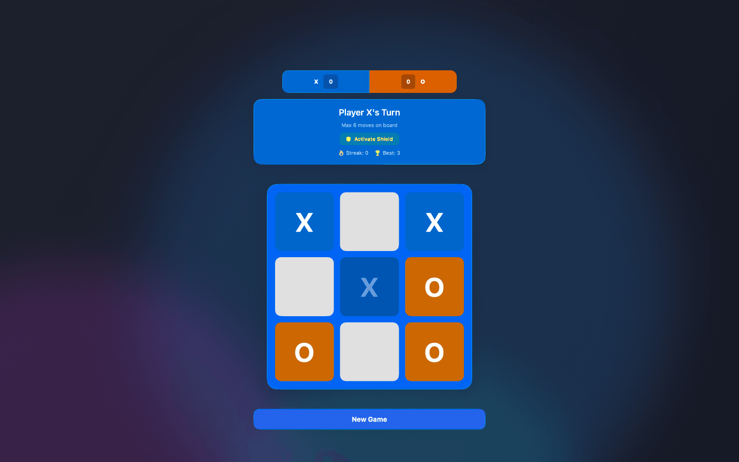 Infinite Tic Tac Toe endless board in play